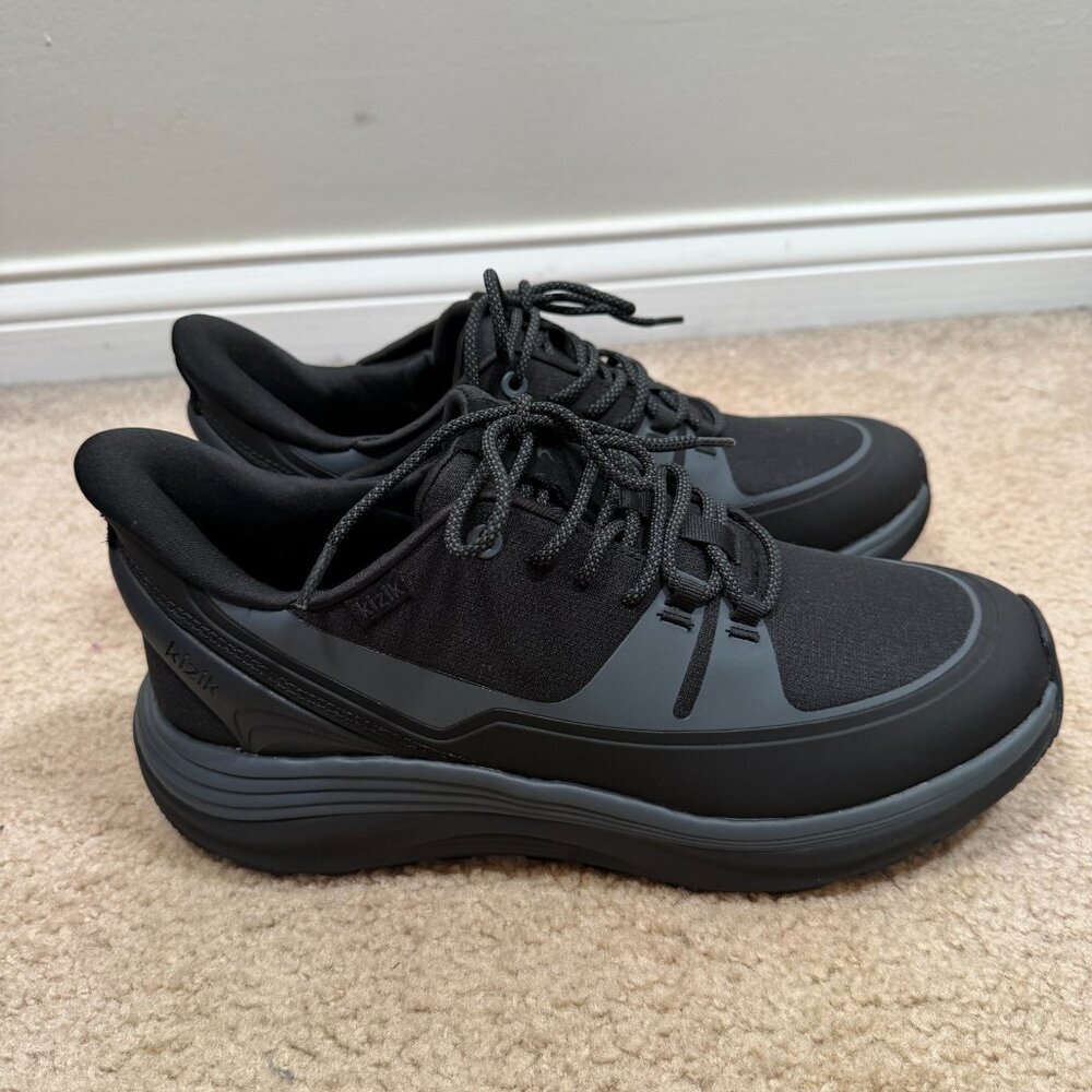 Kizik London All Terrain Sneaker Shoes Mens Size 11 Black Poppyseed Hands Free